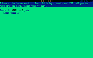 Jotto! atari screenshot